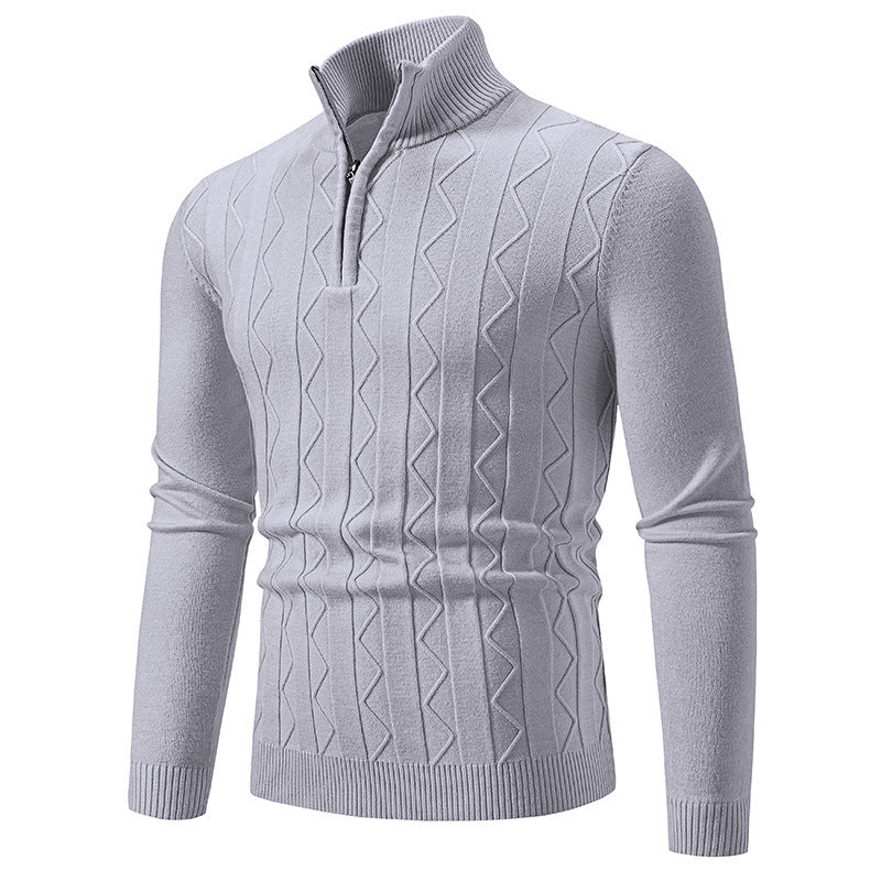 Meska Zimowa Dzianinowa Bluza, Slim Fit, Dlogi Rekaw