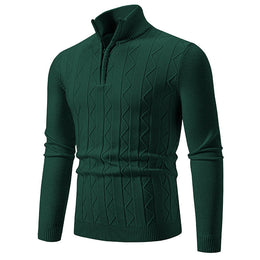 Meska Zimowa Dzianinowa Bluza, Slim Fit, Dlogi Rekaw