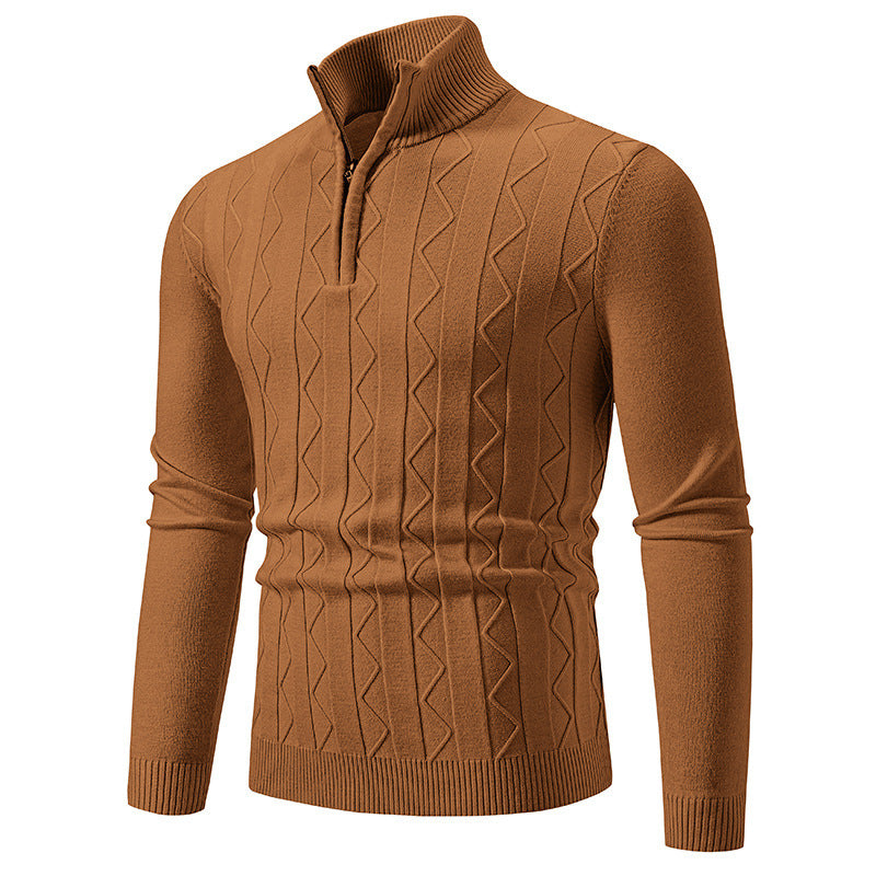 Meska Zimowa Dzianinowa Bluza, Slim Fit, Dlogi Rekaw
