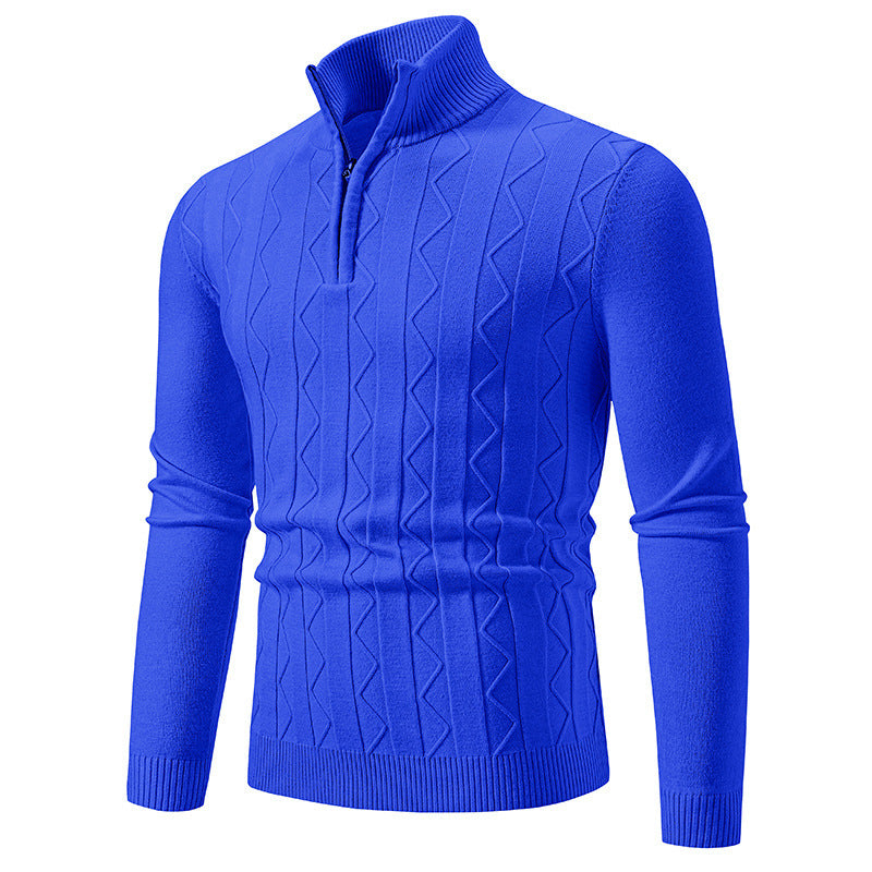 Meska Zimowa Dzianinowa Bluza, Slim Fit, Dlogi Rekaw