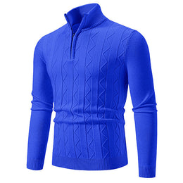 Meska Zimowa Dzianinowa Bluza, Slim Fit, Dlogi Rekaw