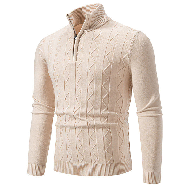 Meska Zimowa Dzianinowa Bluza, Slim Fit, Dlogi Rekaw