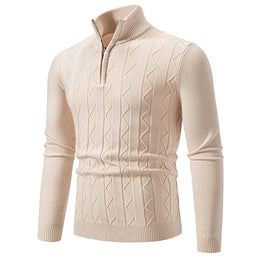 Meska Zimowa Dzianinowa Bluza, Slim Fit, Dlogi Rekaw