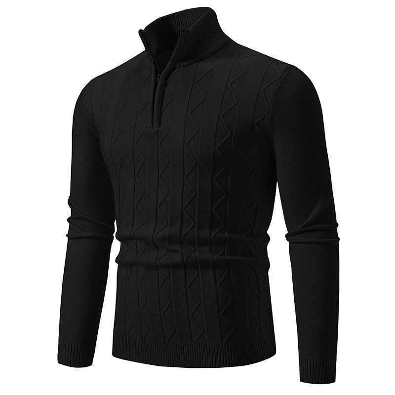 Meska Zimowa Dzianinowa Bluza, Slim Fit, Dlogi Rekaw