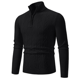 Meska Zimowa Dzianinowa Bluza, Slim Fit, Dlogi Rekaw