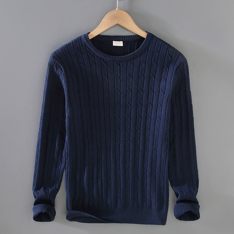 Meska Zimowa Bluza Ze Skreconym Splotem, Gruba, Slim Fit