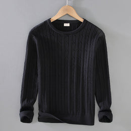 Meska Zimowa Bluza Ze Skreconym Splotem, Gruba, Slim Fit