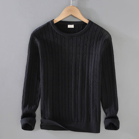 Meska Zimowa Bluza Ze Skreconym Splotem, Gruba, Slim Fit