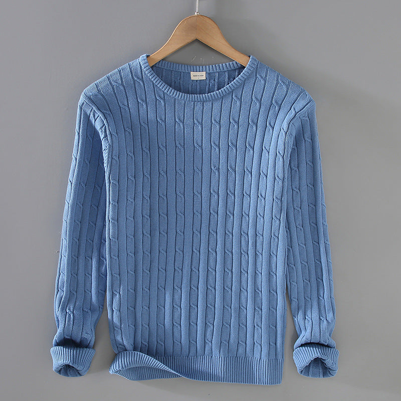 Meska Zimowa Bluza Ze Skreconym Splotem, Gruba, Slim Fit
