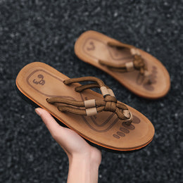 Damskie Letnie Klapki Płaska Podeszwa Cholewka PU Pasek Jodełka Slip On