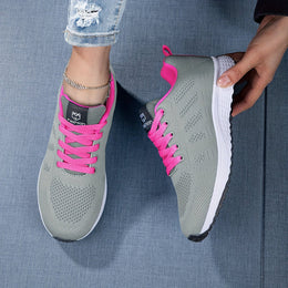 Damskie Wiosenne Sneakersy Dzianinowe z Oddychającą Cholewką i Amortyzowaną Podeszwą