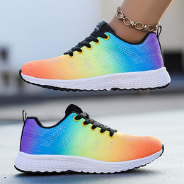 Damskie Wiosenne Sneakersy Dzianinowe z Oddychającą Cholewką i Amortyzowaną Podeszwą