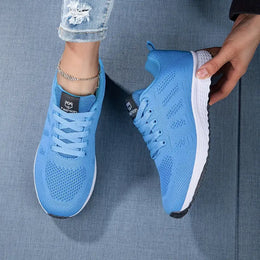 Damskie Wiosenne Sneakersy Dzianinowe z Oddychającą Cholewką i Amortyzowaną Podeszwą