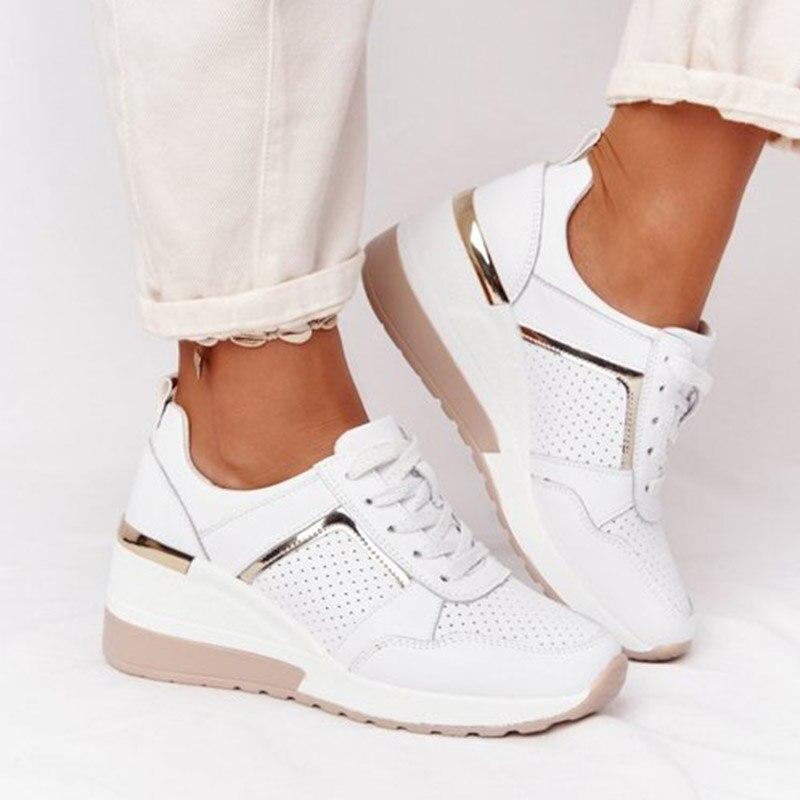 Damskie Wiosenne Sneakersy Z Poduszką Powietrzną Wsparciem Łuku Stopy I Oddychającą Cholewką Elastyczną Podeszwą