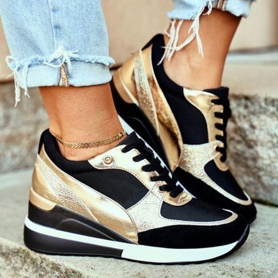 Damskie Wiosenne Sneakersy Z Poduszką Powietrzną Wsparciem Łuku Stopy I Oddychającą Cholewką Elastyczną Podeszwą