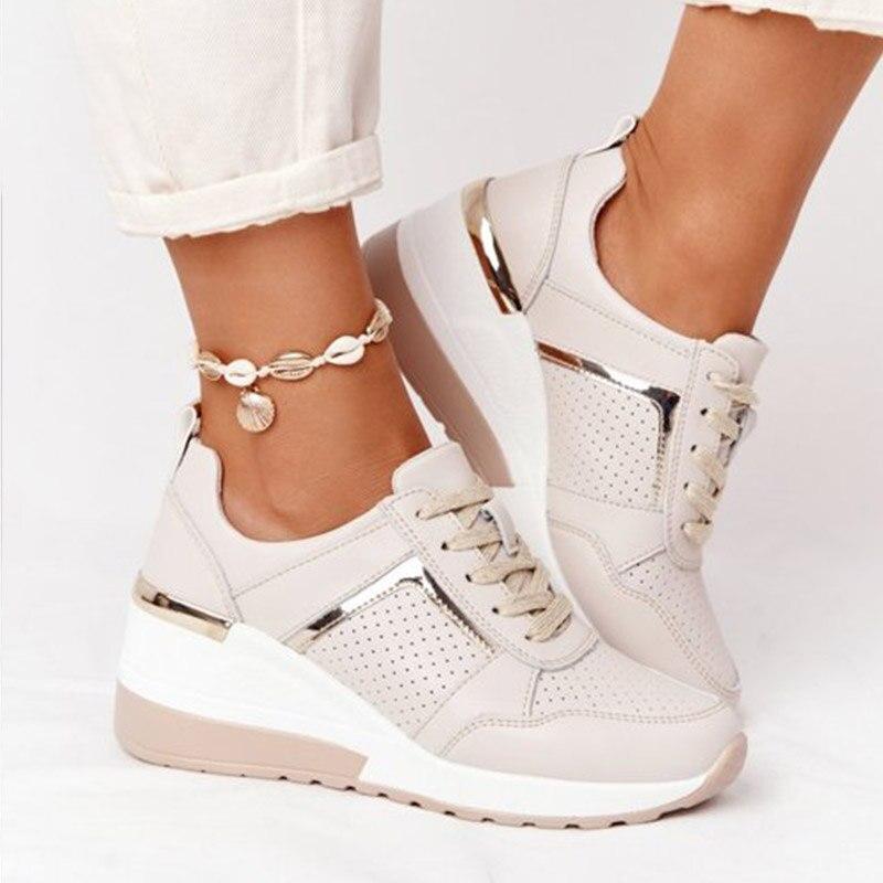 Damskie Wiosenne Sneakersy Z Poduszką Powietrzną Wsparciem Łuku Stopy I Oddychającą Cholewką Elastyczną Podeszwą