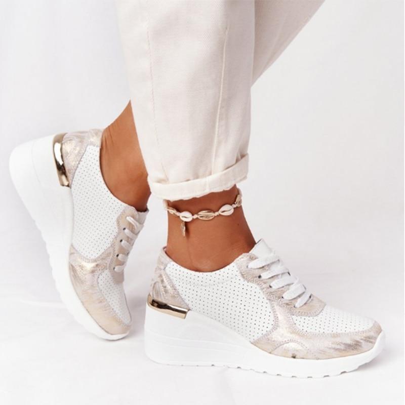Damskie Wiosenne Sneakersy Z Poduszką Powietrzną Wsparciem Łuku Stopy I Oddychającą Cholewką Elastyczną Podeszwą