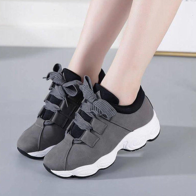 Damskie Jesienne Buty do Biegania z Grubą Podeszwą, Lekkie Białe Sneakersy