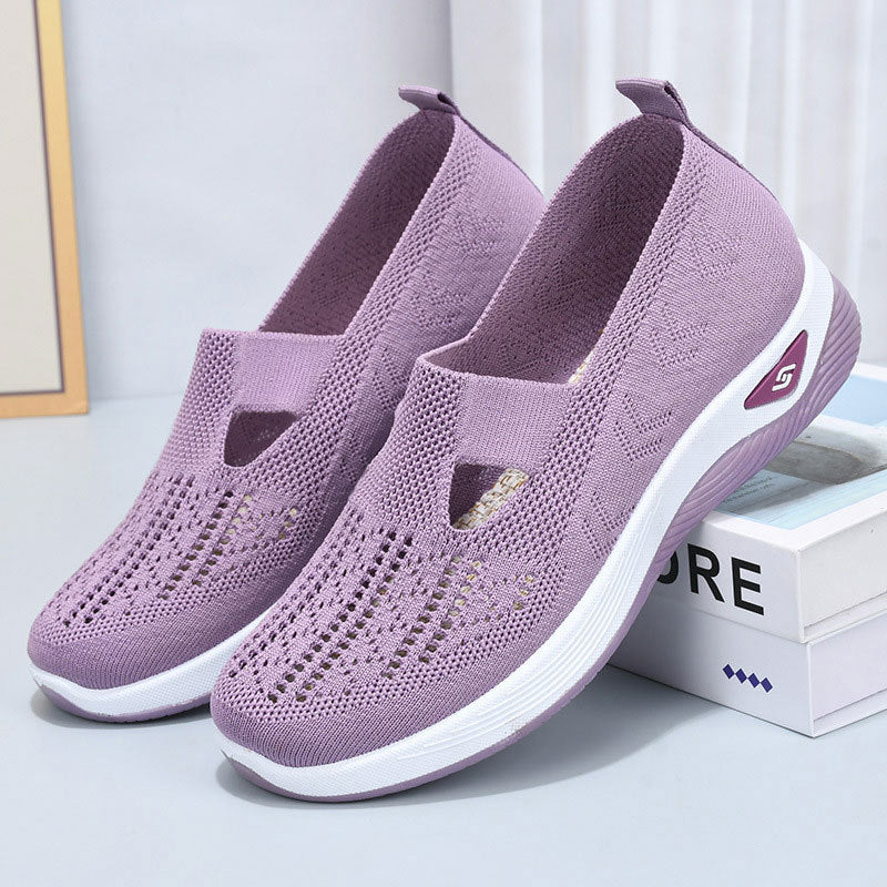 Damskie Ortopedyczne Sneakersy Wsuwane do Chodzenia z Oddychającą Siatką i Szerokim Fitem