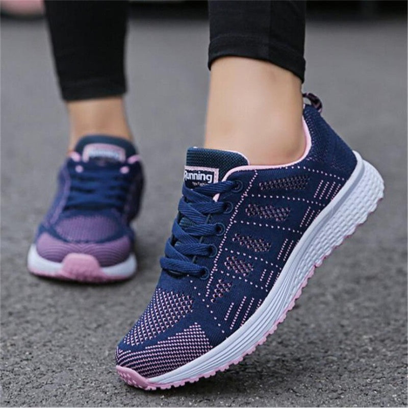 Damskie Sneakersy Kolorowe Krzyżowe Paski Platforma Niski Obcas
