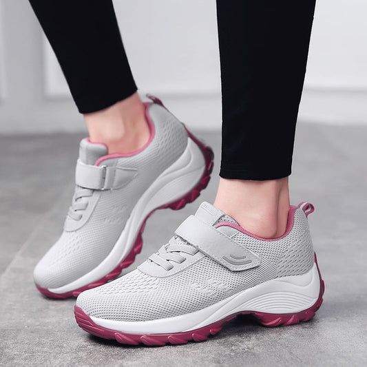Damskie Buty Sportowe do Biegania na Grubej Podeszwie – Oddychające, Wsuwane