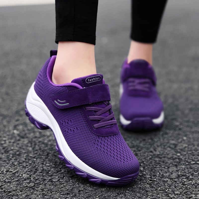 Damskie Buty Sportowe do Biegania na Grubej Podeszwie – Oddychające, Wsuwane
