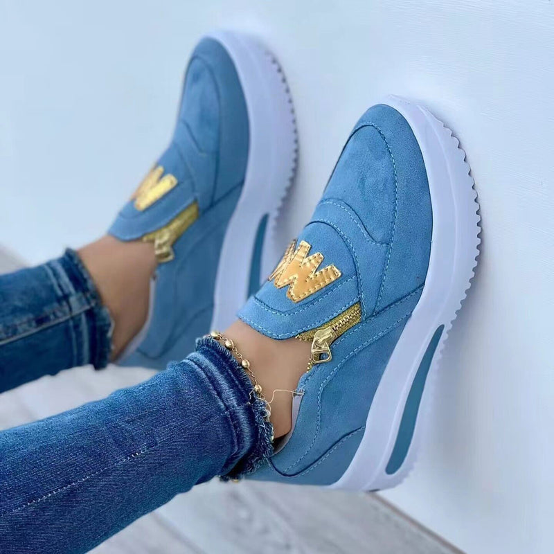 Damskie Sneakersy Sportowe w Dużych Rozmiarach z Cholewką Mid-Top i Wodoodporną Platformą