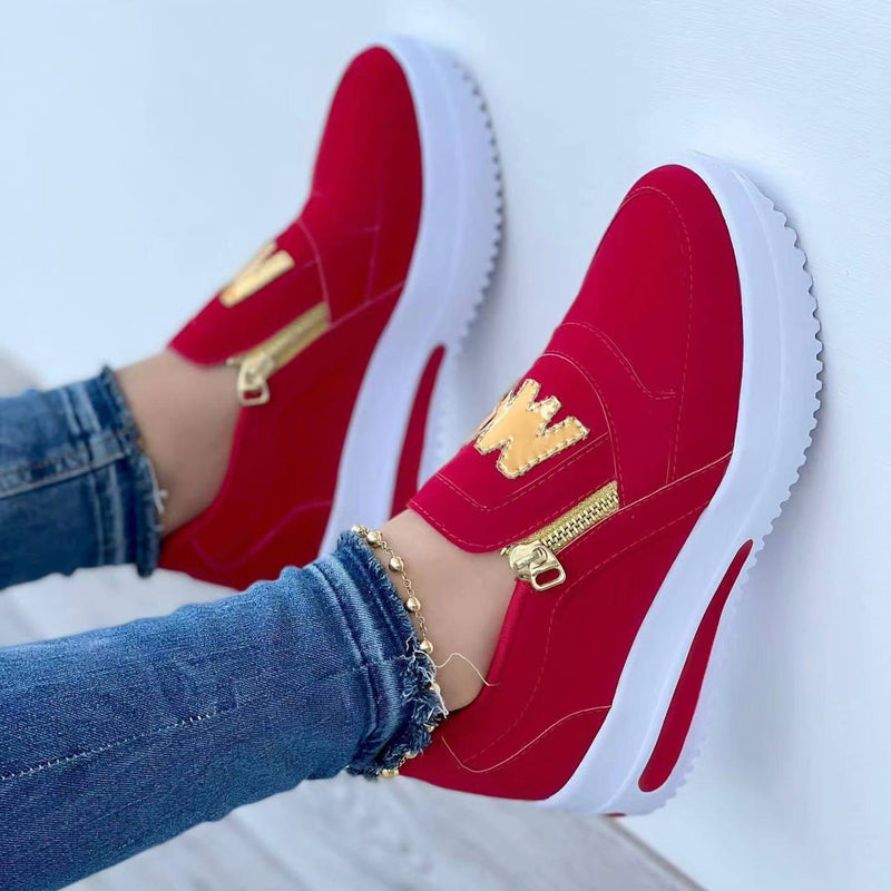 Damskie Sneakersy Sportowe w Dużych Rozmiarach z Cholewką Mid-Top i Wodoodporną Platformą