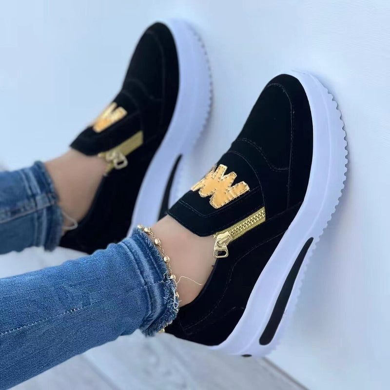 Damskie Sneakersy Sportowe w Dużych Rozmiarach z Cholewką Mid-Top i Wodoodporną Platformą