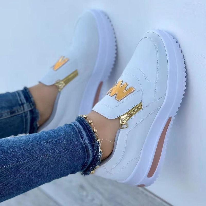 Damskie Sneakersy Sportowe w Dużych Rozmiarach z Cholewką Mid-Top i Wodoodporną Platformą