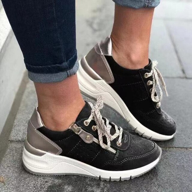 Damskie Letnie Sneakersy z Oddychającą Cholewką i Antypoślizgową Podeszwą