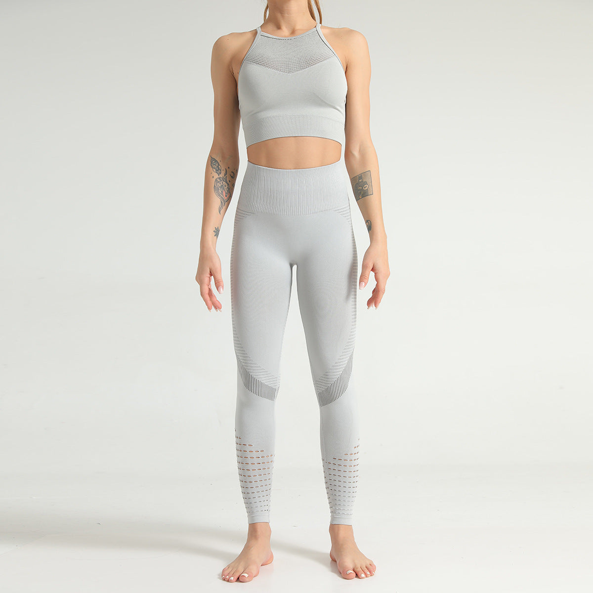 Damskie Legginsy Sportowe z Wysokim Stanem, Bezszwowe, Elastyczne