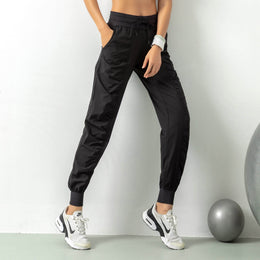 Damskie Spodnie Fitness Szybkoschnące, Dopasowane, Z Oddychającego Elastycznego Materiału