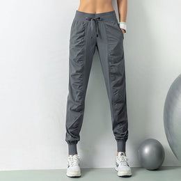 Damskie Spodnie Fitness Szybkoschnące, Dopasowane, Z Oddychającego Elastycznego Materiału