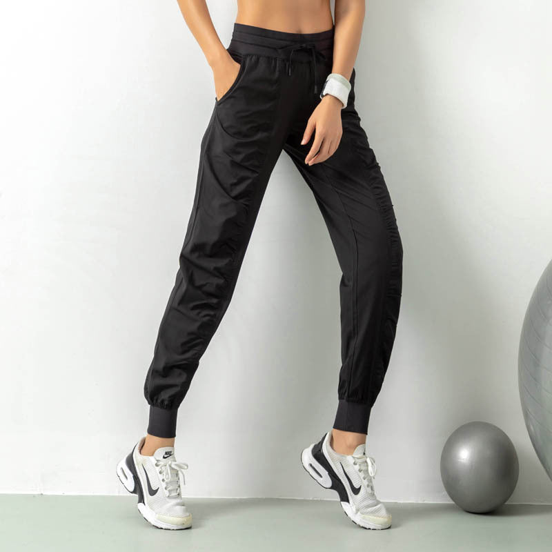 Damskie Spodnie Fitness Ze Slim Fit, Tekstura Ze Zmarszczek I Zwezanymi Nogawkami