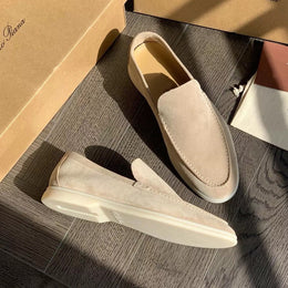 Męskie Letnie Mokasyny Wsuwane, Płaskie Buty Do Jazdy Samochodem Z Okrągłym Noskiem