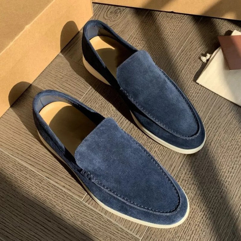 Męskie Letnie Mokasyny Wsuwane, Płaskie Buty Do Jazdy Samochodem Z Okrągłym Noskiem