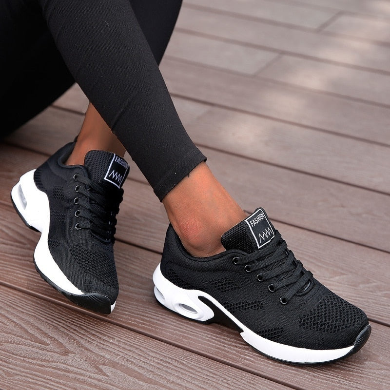 Damskie Lekkie Buty Sportowe Z Cholewką Flying Weave I Podeszwą Air Cushion