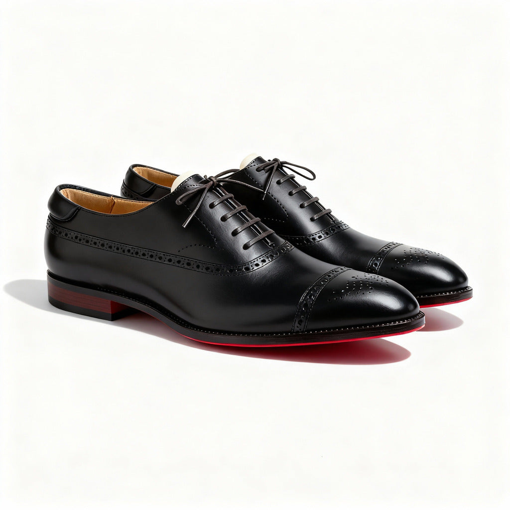 Męskie Buty Oxford Z Ażurowymi Zdobieniami Brogue I Sznurowaniem