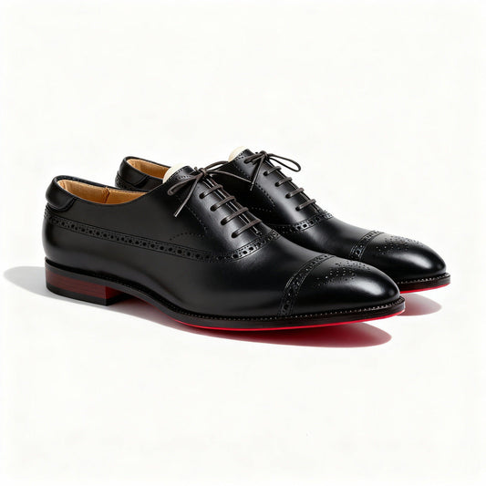 Męskie Buty Oxford Z Ażurowymi Zdobieniami Brogue I Sznurowaniem