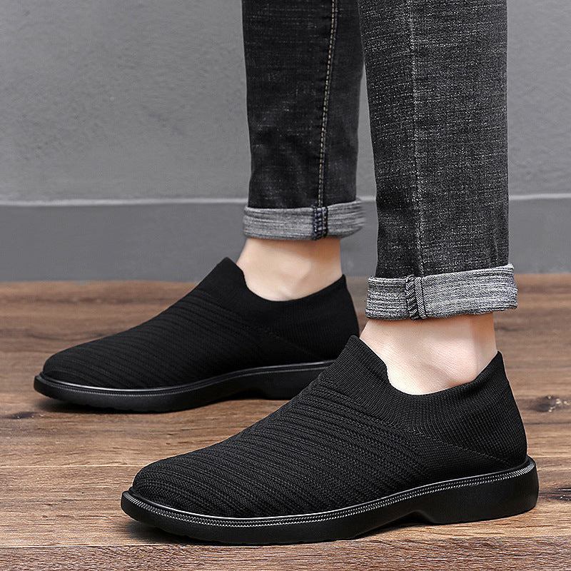 Męskie Letnie Buty z Oddychającej Siatki Niskie z Płaską Podeszwą