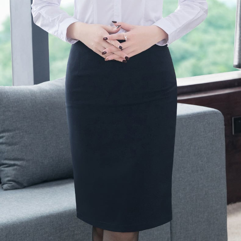 Damska Spódnica Midi z Podszewką Fleece i Jednolitym Kolorem