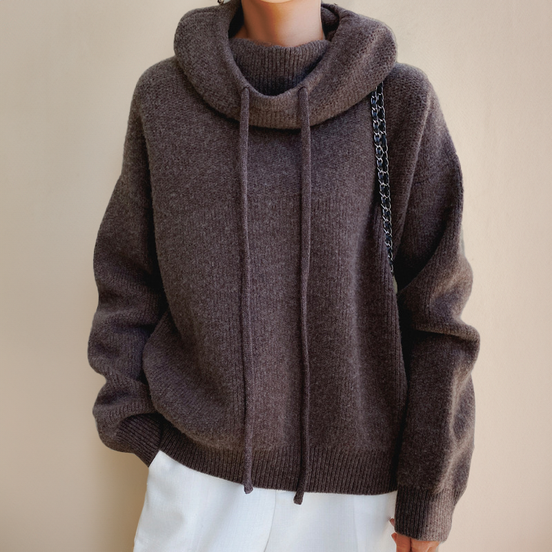 Damski Sweter z Golfem z Długim Rękawem Slim Fit