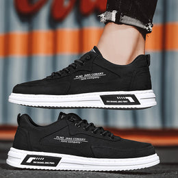 Męskie Letnie Sneakersy z Cholewką Canvas i Gumową Podeszwą Platformową