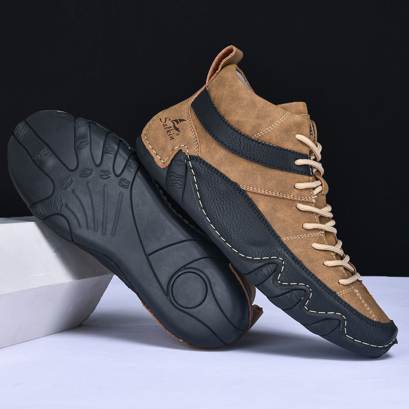Męskie Sneakersy Falowana Podeszwa Kontrastowe Panele