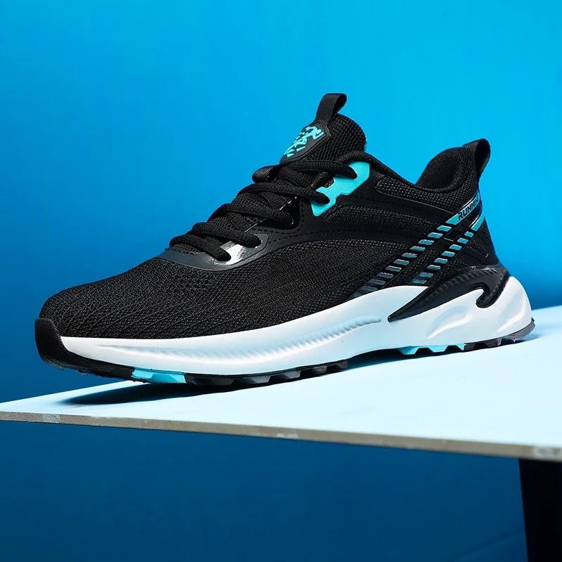 Męskie Sneakersy Biegowe z Siateczkową Cholewką i Amortyzowaną Wkładką