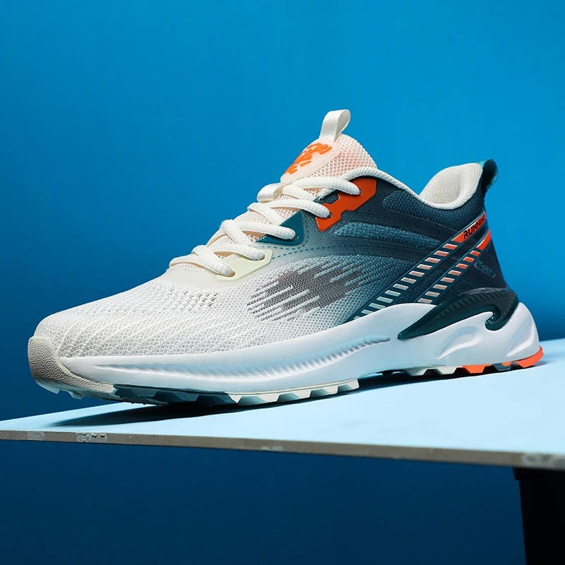 Męskie Sneakersy Biegowe z Siateczkową Cholewką i Amortyzowaną Wkładką