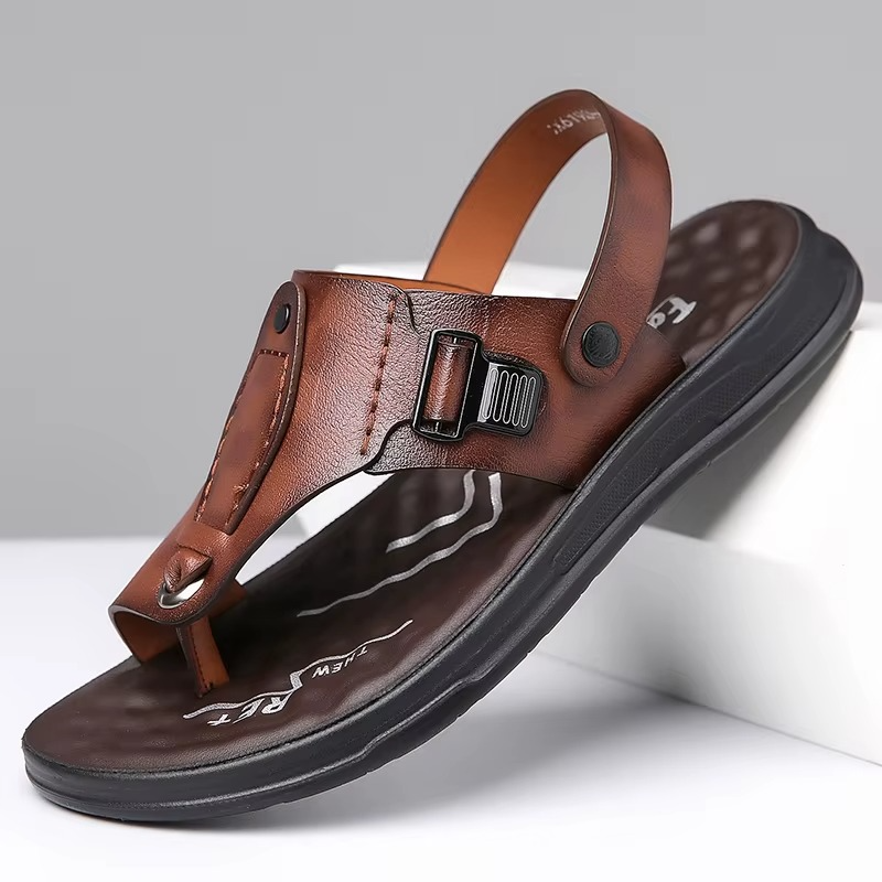 Meskie Sandaly Z Regulowanymi Paskami Beach Breeze, Codzienne, Letnie