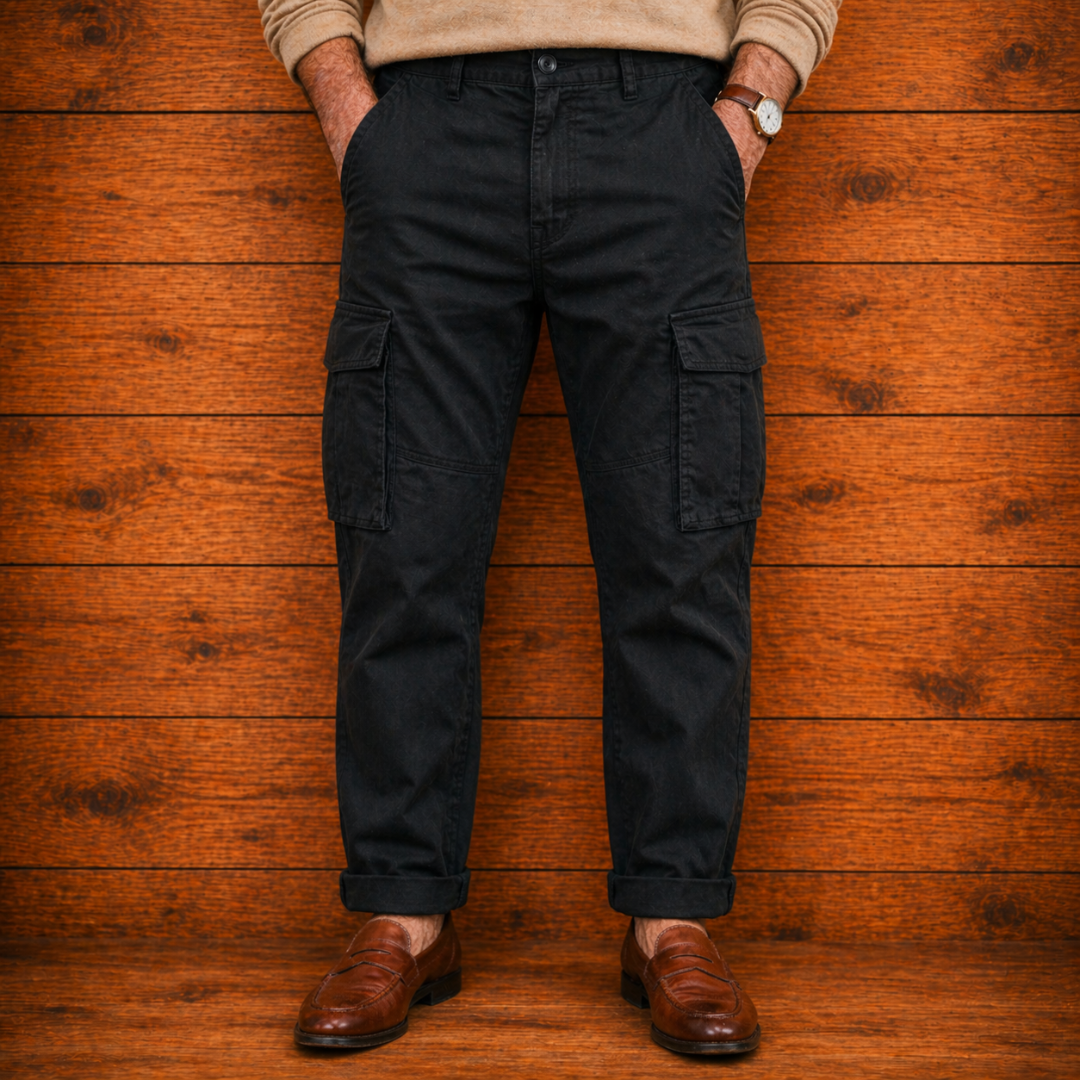 Spodnie Cargo Meskie Slim Fit Z Wieloma Kieszeniami, Regularny Kroj