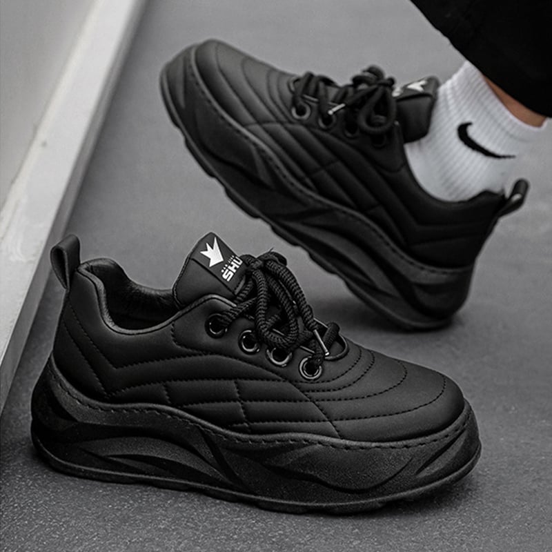 Męskie Sneakersy Biegowe z Grubą Podeszwą, Gumową Podeszwą Zewnętrzną i Okrągłym Noskiem